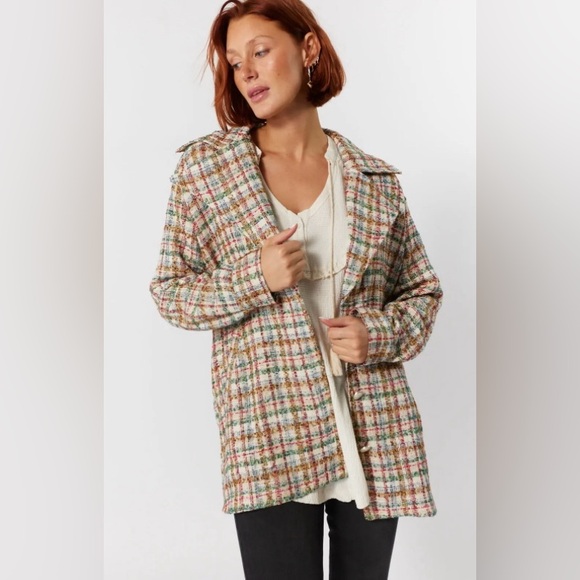 Joelle Tweed Oversized Blazer Jacket – Plaid Multicolor – Size L – Like New - Picture 2 of 12
